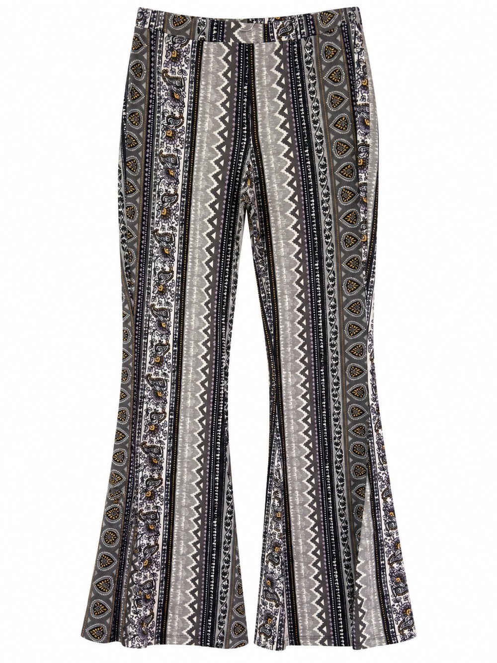 eye candy Black, Gray & Cream Printed Flare Pants